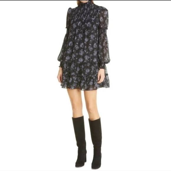 cinq a sept Dresses & Skirts - Cinq a sept Women's Smocked Long Sleeve Floral Dress Size 10 NWT